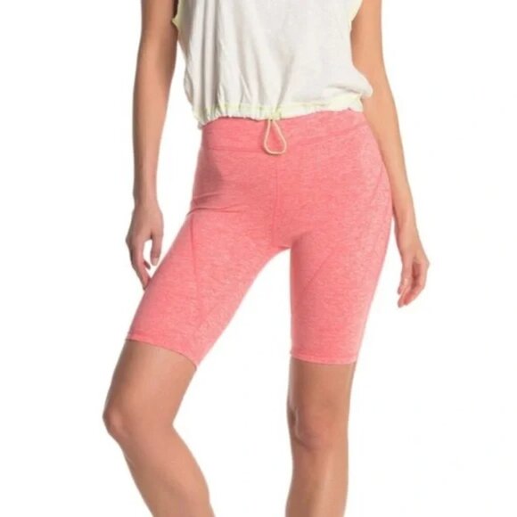Free People Baby Biker Shorts in Heather Coral, Size S - Picture 1 of 8